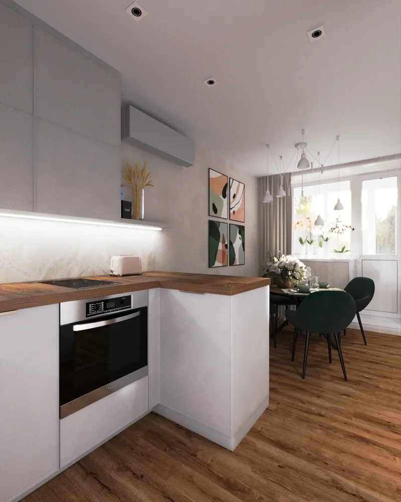 Кухня в современном стиле, 15 м² — г. Благовещенск, фото 4